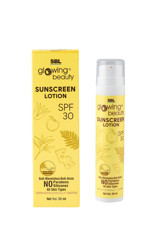 SBL Glowing Beauty Sunscreen Lotion SPF 30 (50ml) - SBL- The Homoeopathy Store