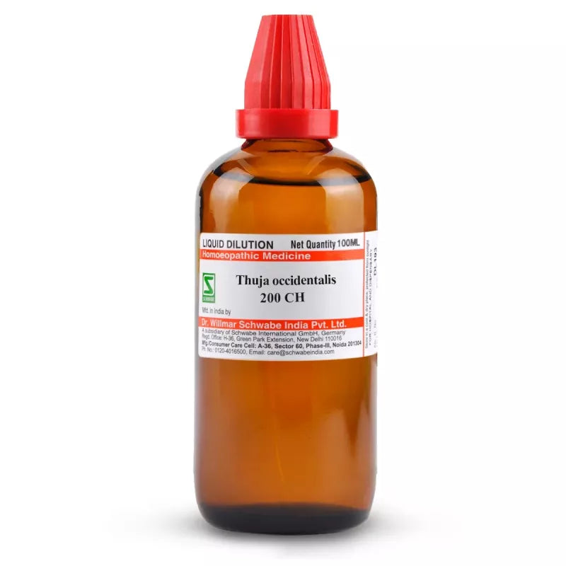 Willmar Schwabe India Thuja occidentalis 200 CH (100ml) - Dr. Willmar Schwabe India- The Homoeopathy Store