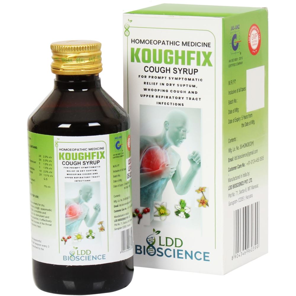 Koughfix Syrup (180ml) LDD Bioscience - LDD Bioscience- The Homoeopathy Store