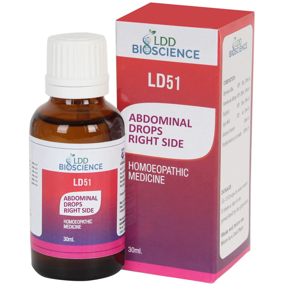 LD 51 Abdominal Drops Right Side - LDD Bioscience- The Homoeopathy Store