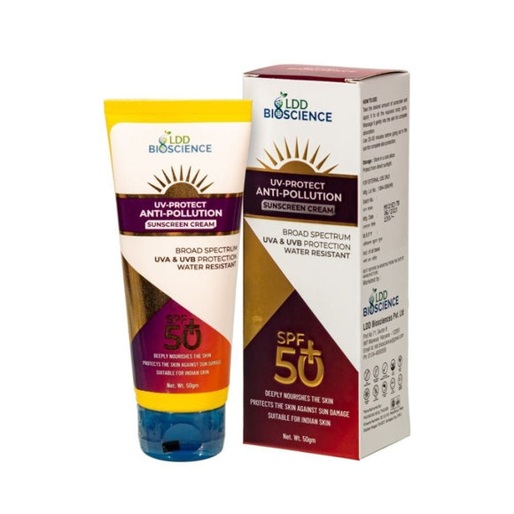 LDD UV Protect Anti Pollution Sunscreem SPF 50+ (50g) - The Homoeopathy Store