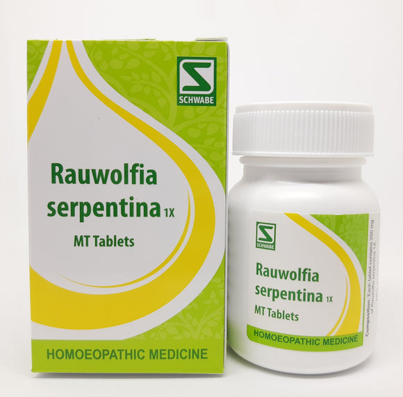Rauwolfia serpentina 1X MT Tablets 20 gram WSI - The Homoeopathy Store