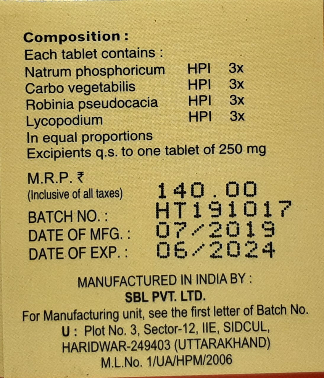 Nixocid Tablets SBL - SBL- The Homoeopathy Store