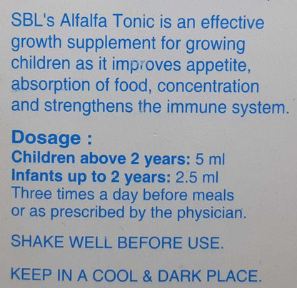 Alfalfa Tonic Paediatrics SBL 180 ml - SBL- The Homoeopathy Store