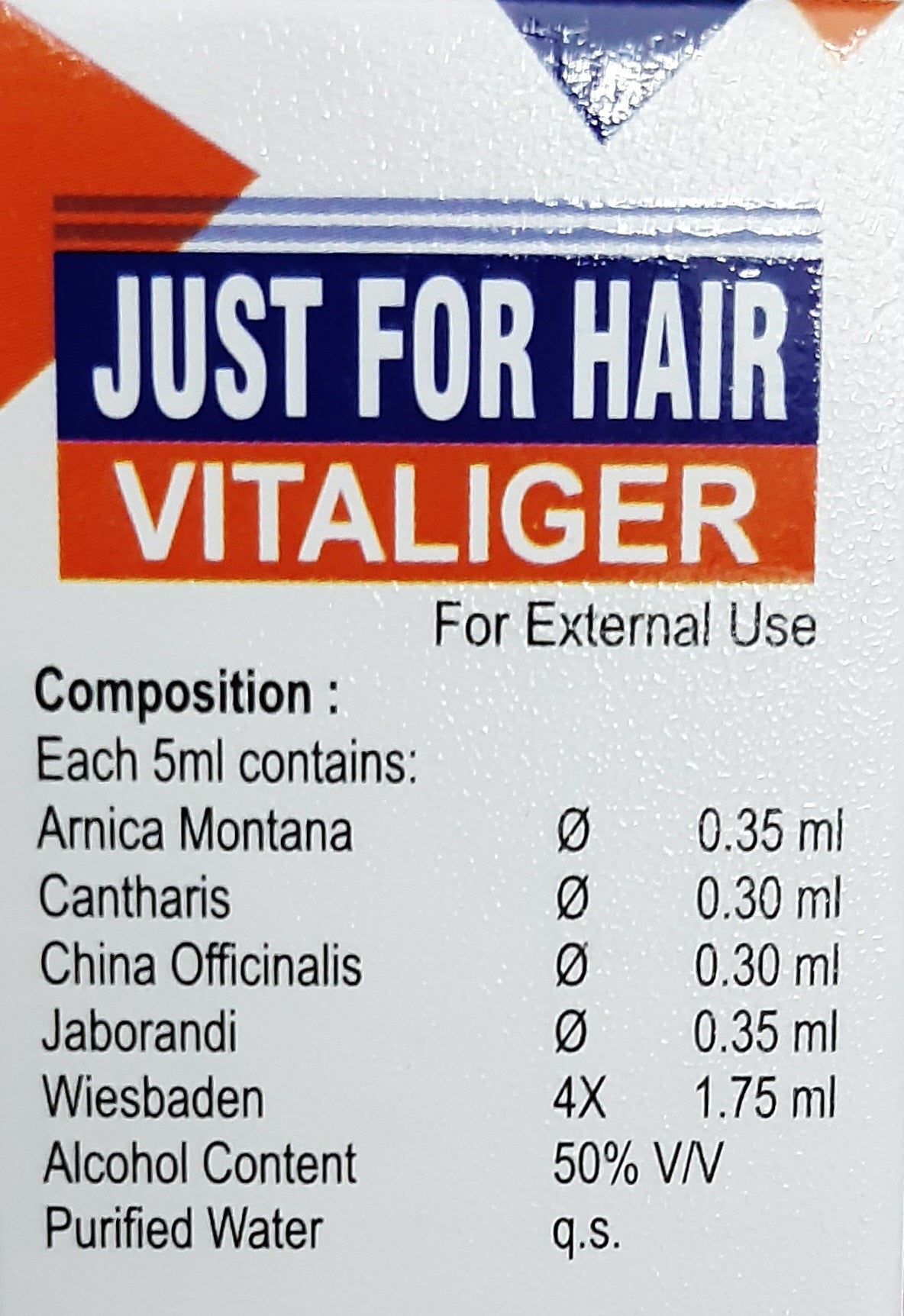 Just for Hair Vitaliger - Cure & Care Laboratory- The Homoeopathy Store