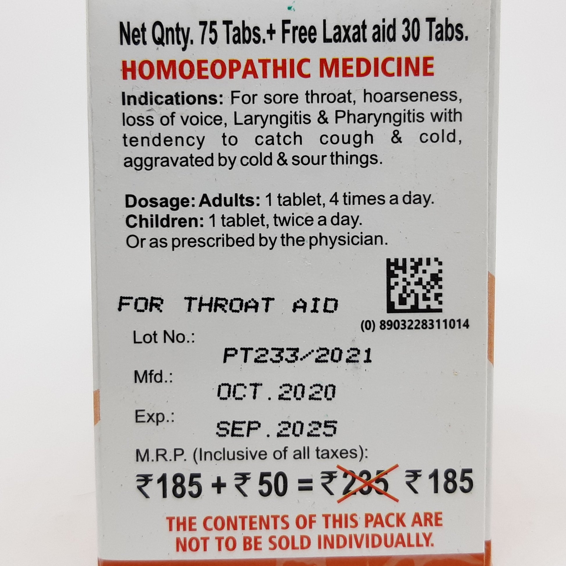 Throat Aid Tablets Bakson - Bakson- The Homoeopathy Store