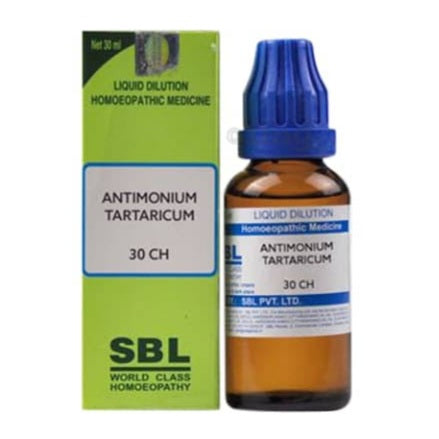 Antimonium Tartaricum 30CH 30ml SBL - SBL- The Homoeopathy Store