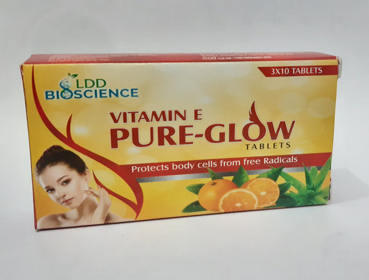 LDD Bioscience Vitamin E Pure Glow Tablets (30tab) - LDD Bioscience- The Homoeopathy Store