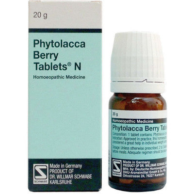 Phytolacca berry Tab Schwabe Germany - Dr. Willmar Schwabe Germany- The Homoeopathy Store