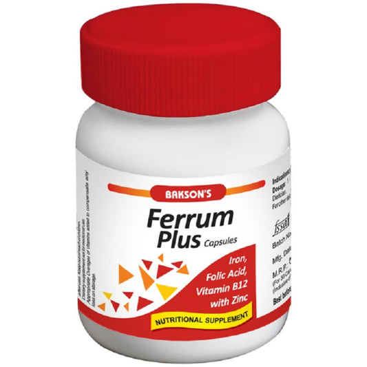 Ferrum Plus Capsule Bakson (30 cap) - Bakson- The Homoeopathy Store