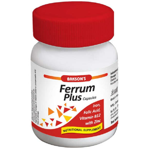 Ferrum Plus Capsule Bakson (30 cap) - The Homoeopathy Store