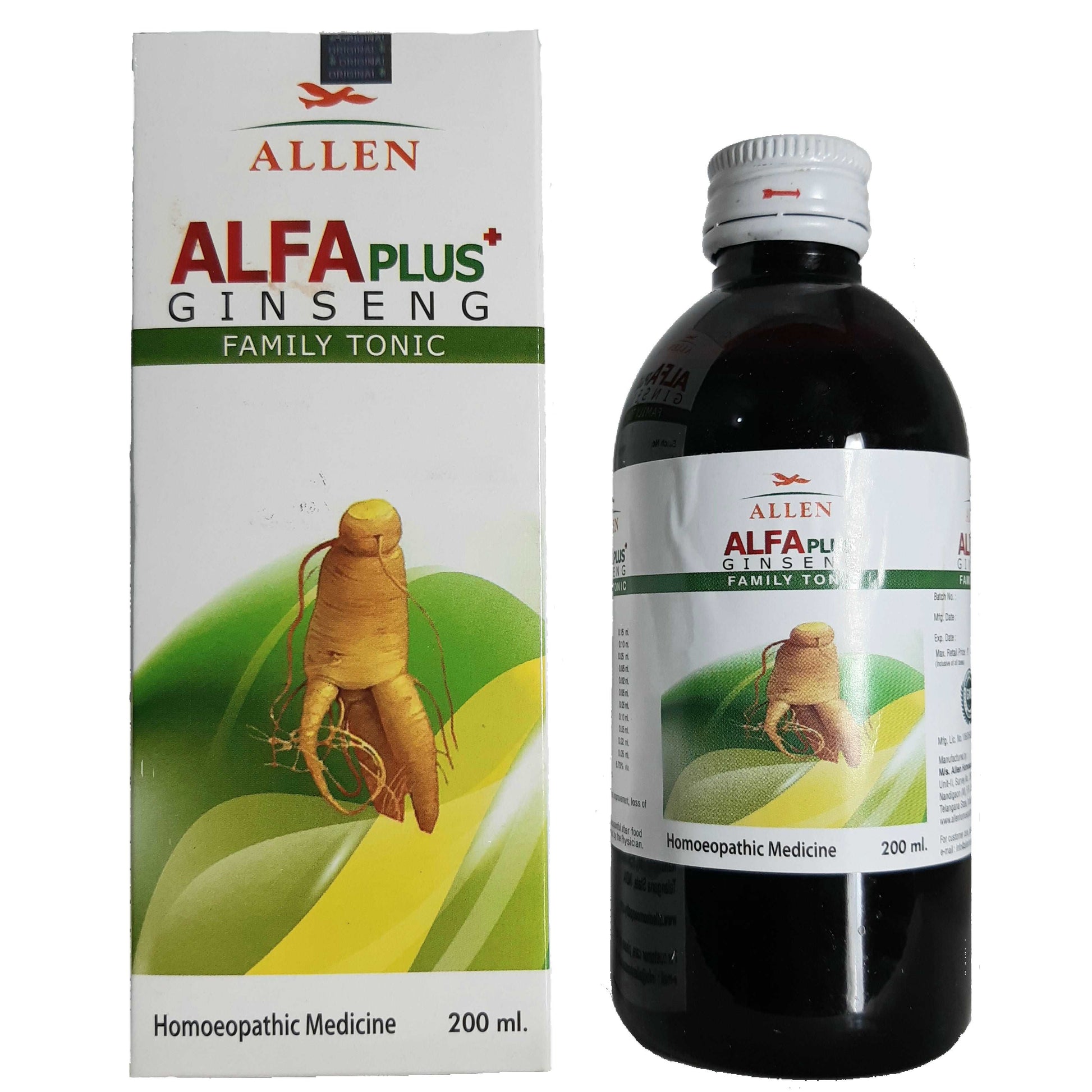 Alfa plus Ginseng family tonic Allen 200 ml - Allen- The Homoeopathy Store