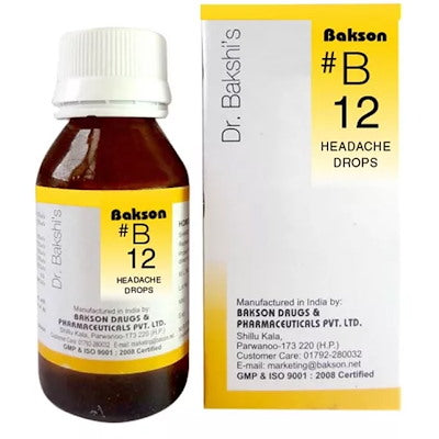 B12 drop Bakson (Headache Drops) - The Homoeopathy Store