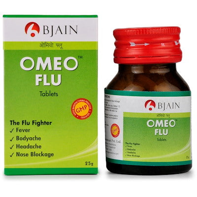 Omeo Flu tablets Bjain 25 gram - Bjain- The Homoeopathy Store