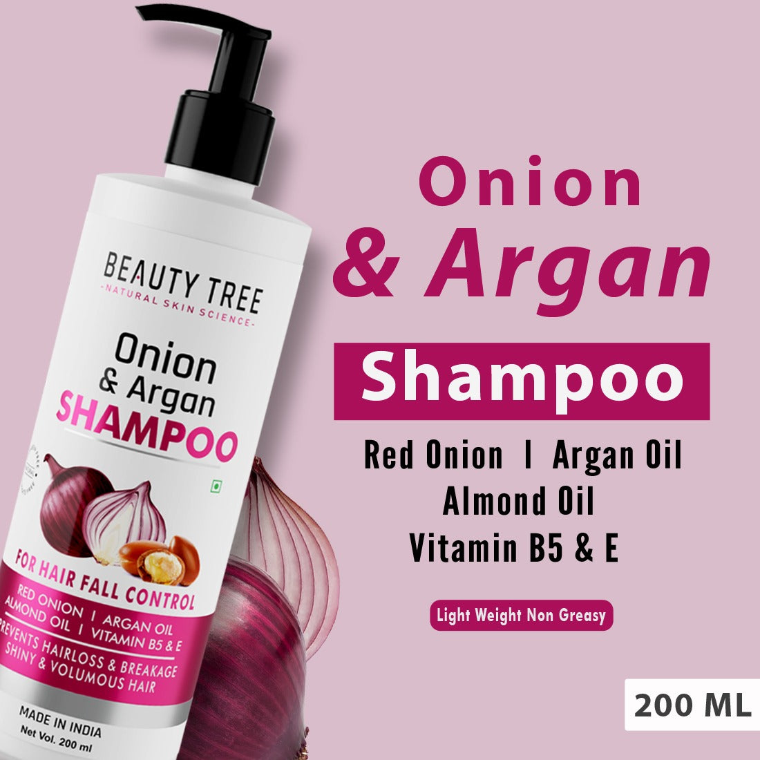 Onion & Argan Shampoo - Beauty Tree- The Homoeopathy Store